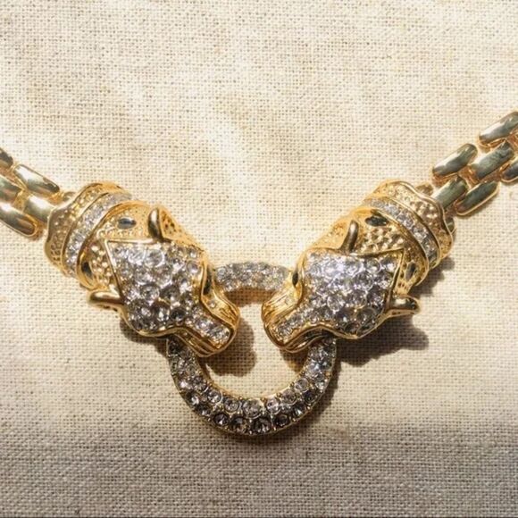 🎃 Stella & Dot Isis Jaguar Collar Necklace Gold Limited Edition - Picture 4 of 6